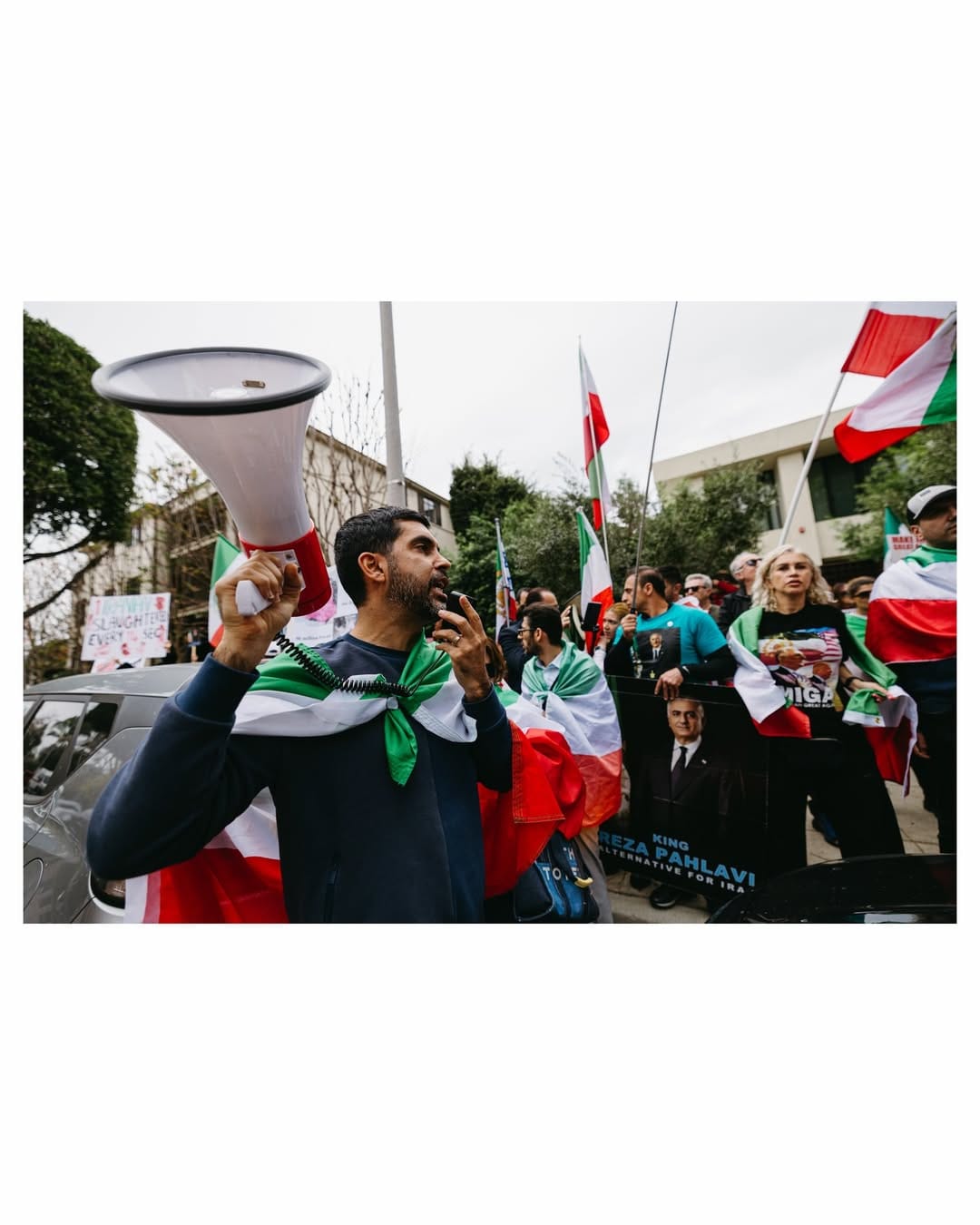 Real Iranian Protests in Los Angeles 2026 against the regime.