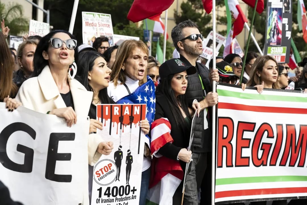 Real Iranian Protests in Los Angeles 2026 against the regime.