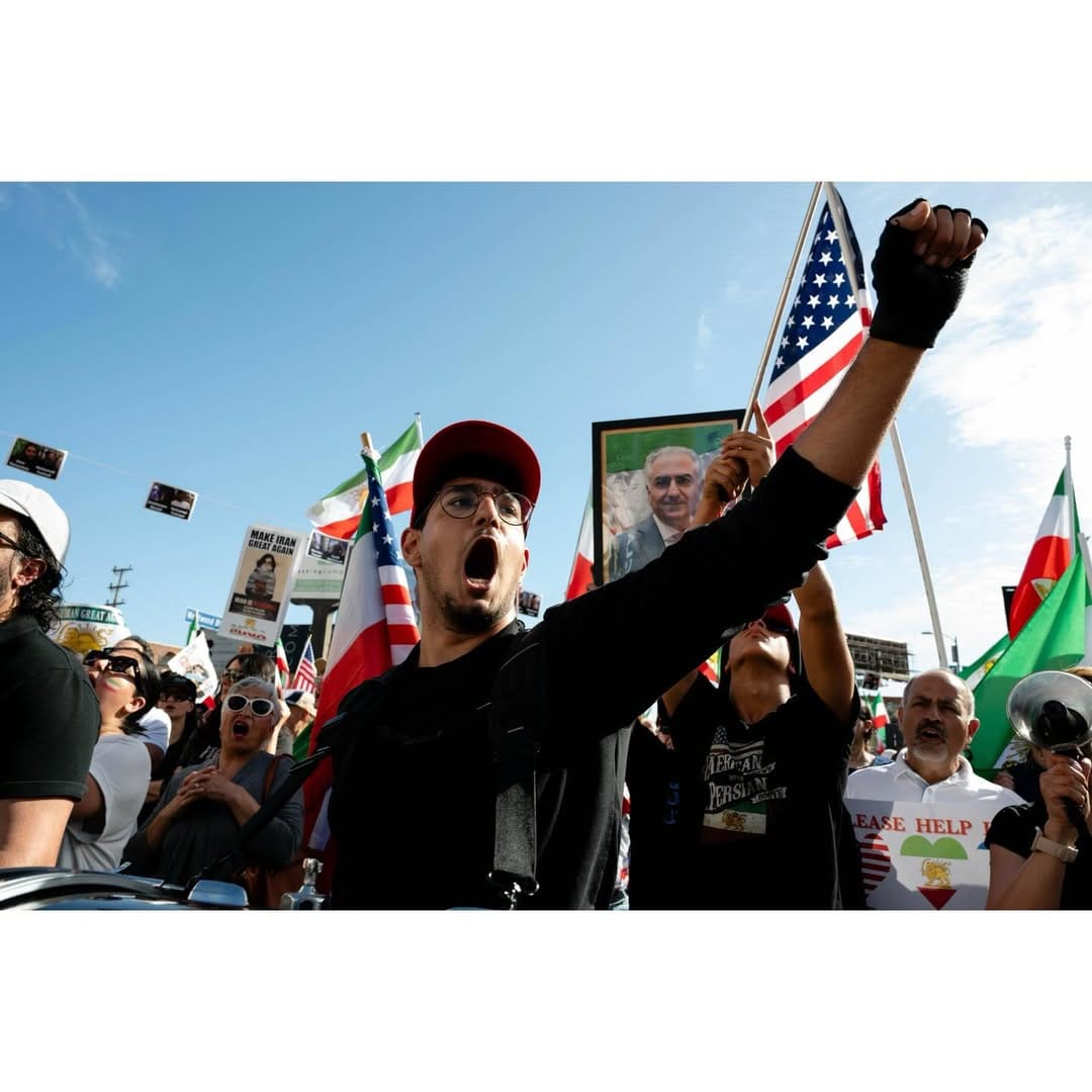 Real Iranian Protests in Los Angeles 2026 against the regime.