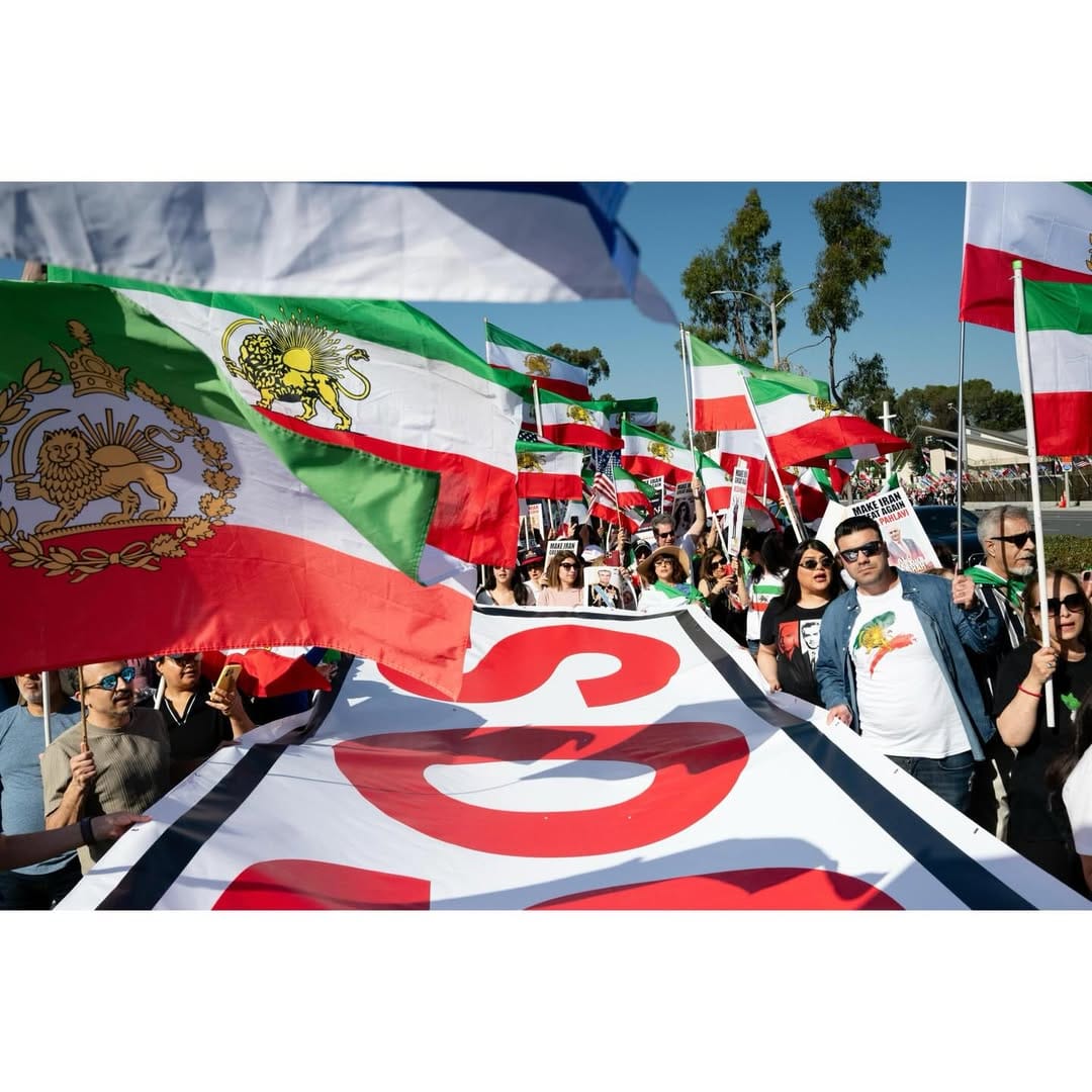 Real Iranian Protests in Los Angeles 2026 against the regime.