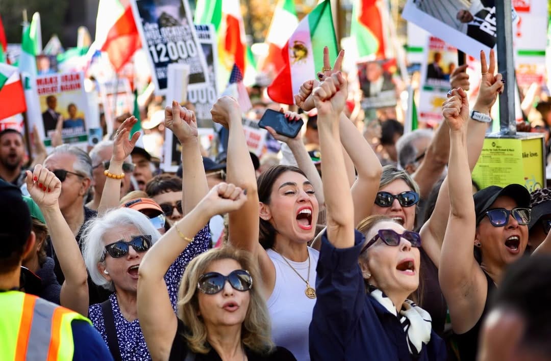 Real Iranian Protests in Los Angeles 2026 against the regime.