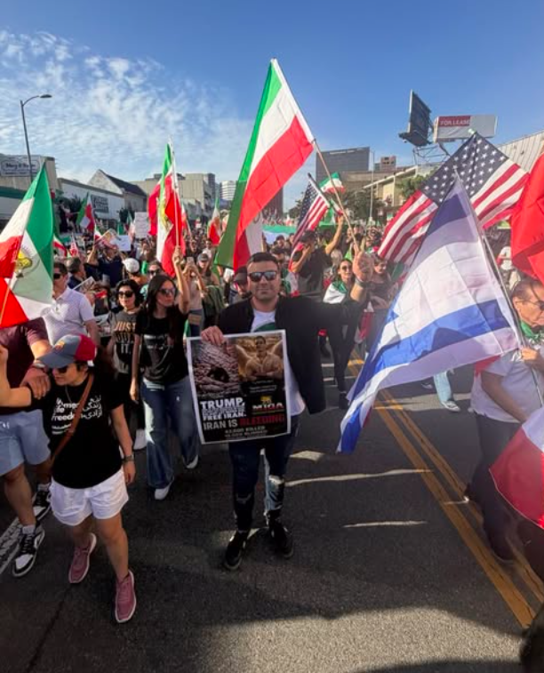 Real Iranian Protests in Los Angeles 2026 against the regime.