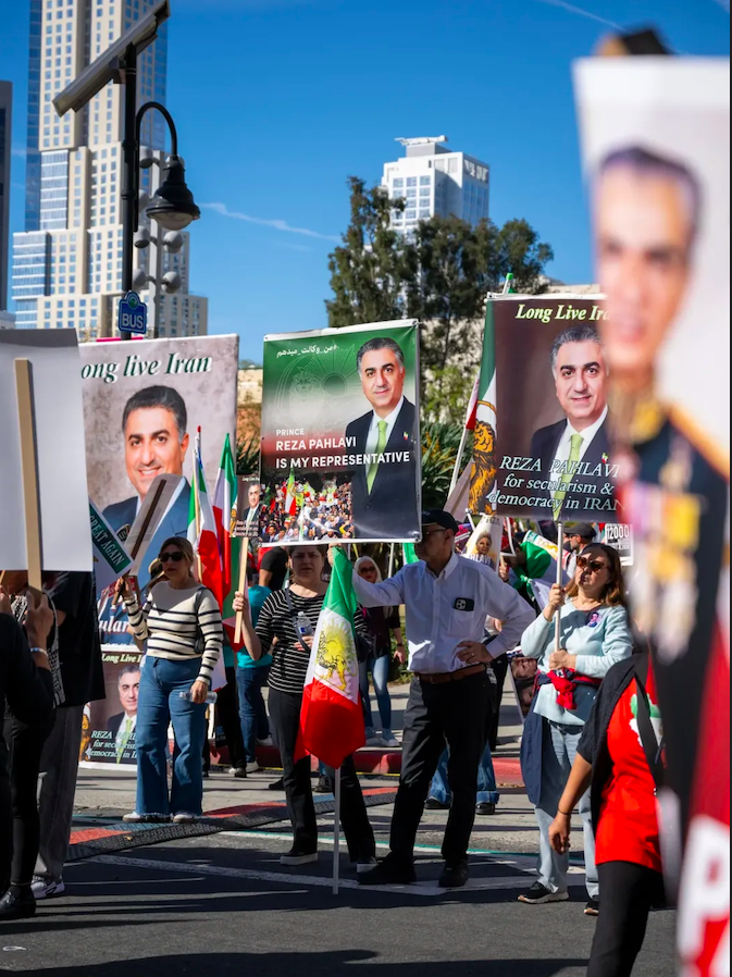 Real Iranian Protests in Los Angeles 2026 against the regime.