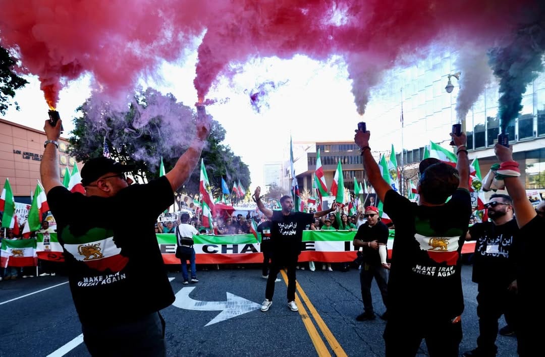 Real Iranian Protests in Los Angeles 2026 against the regime.