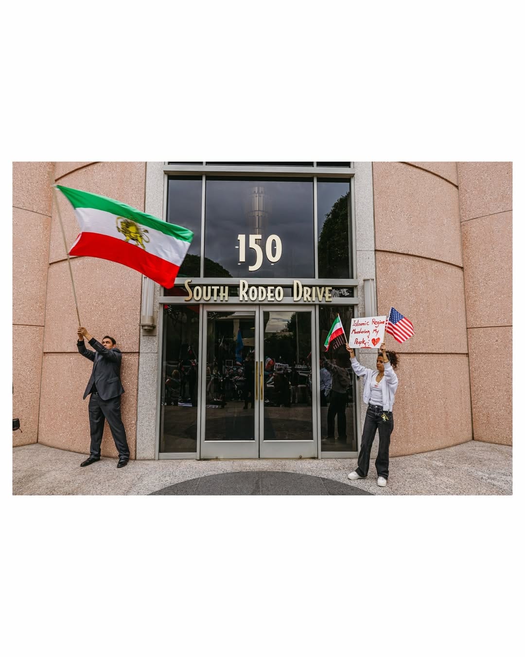 Real Iranian Protests in Los Angeles 2026 against the regime.