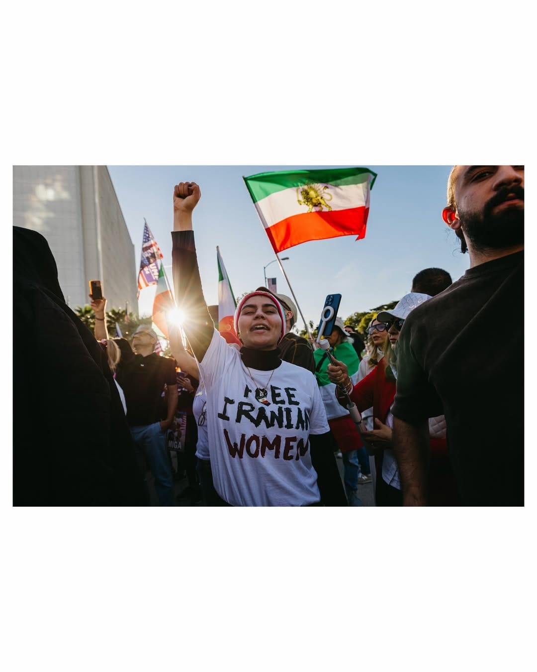 Real Iranian Protests in Los Angeles 2026 against the regime.
