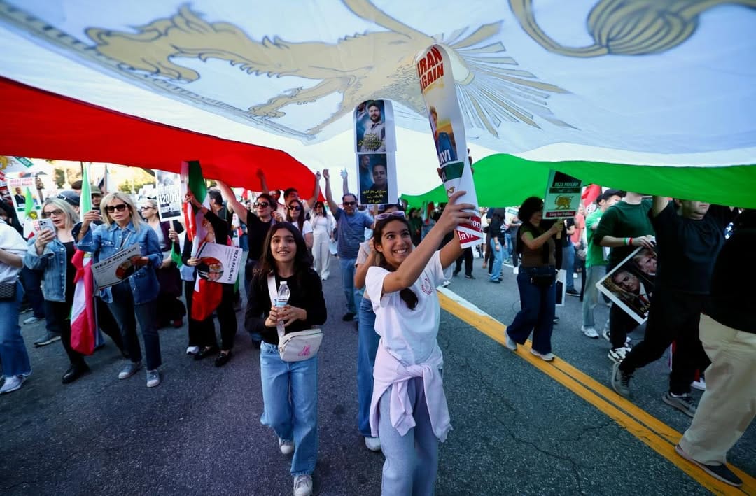 Real Iranian Protests in Los Angeles 2026 against the regime.