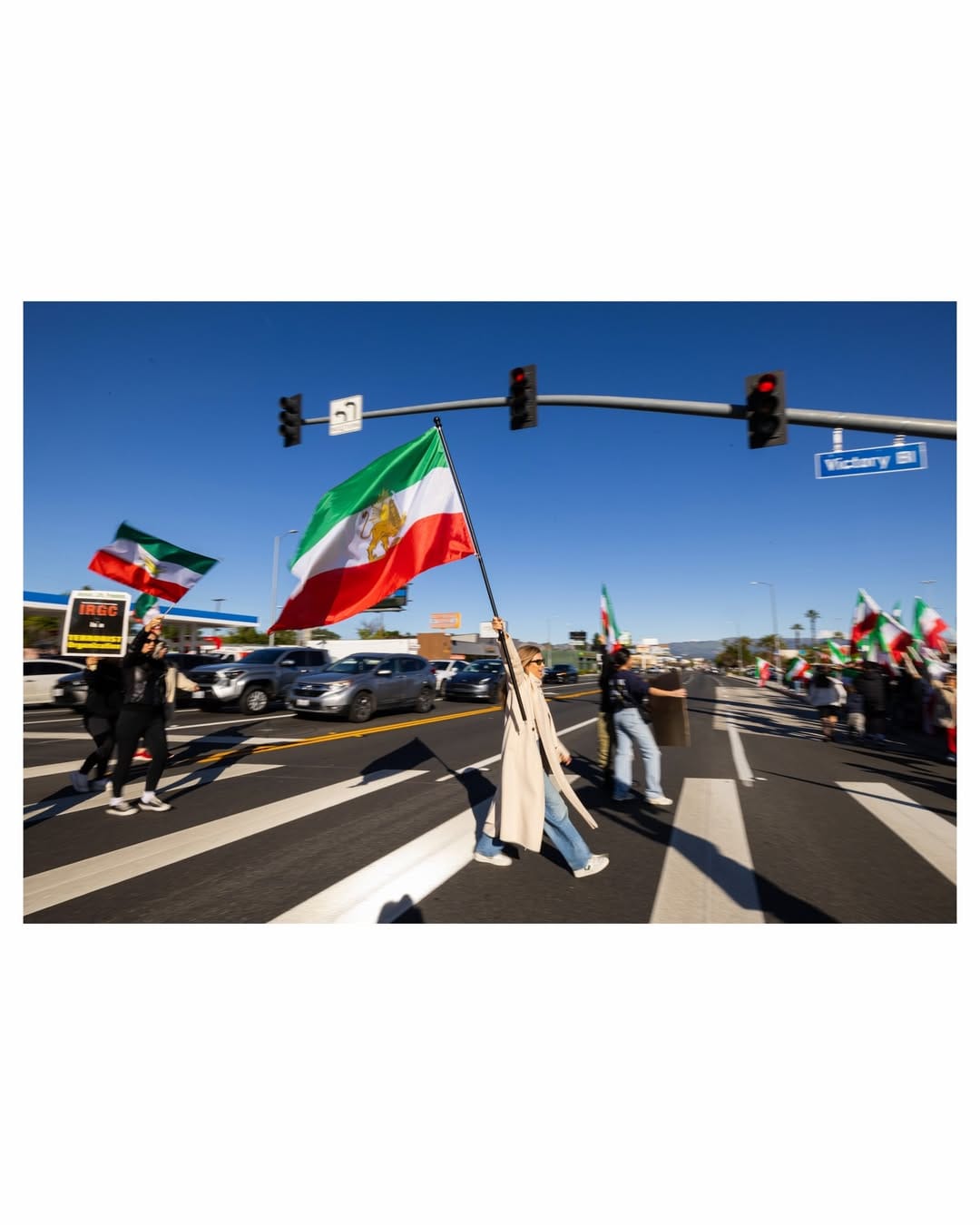 Real Iranian Protests in Los Angeles 2026 against the regime.
