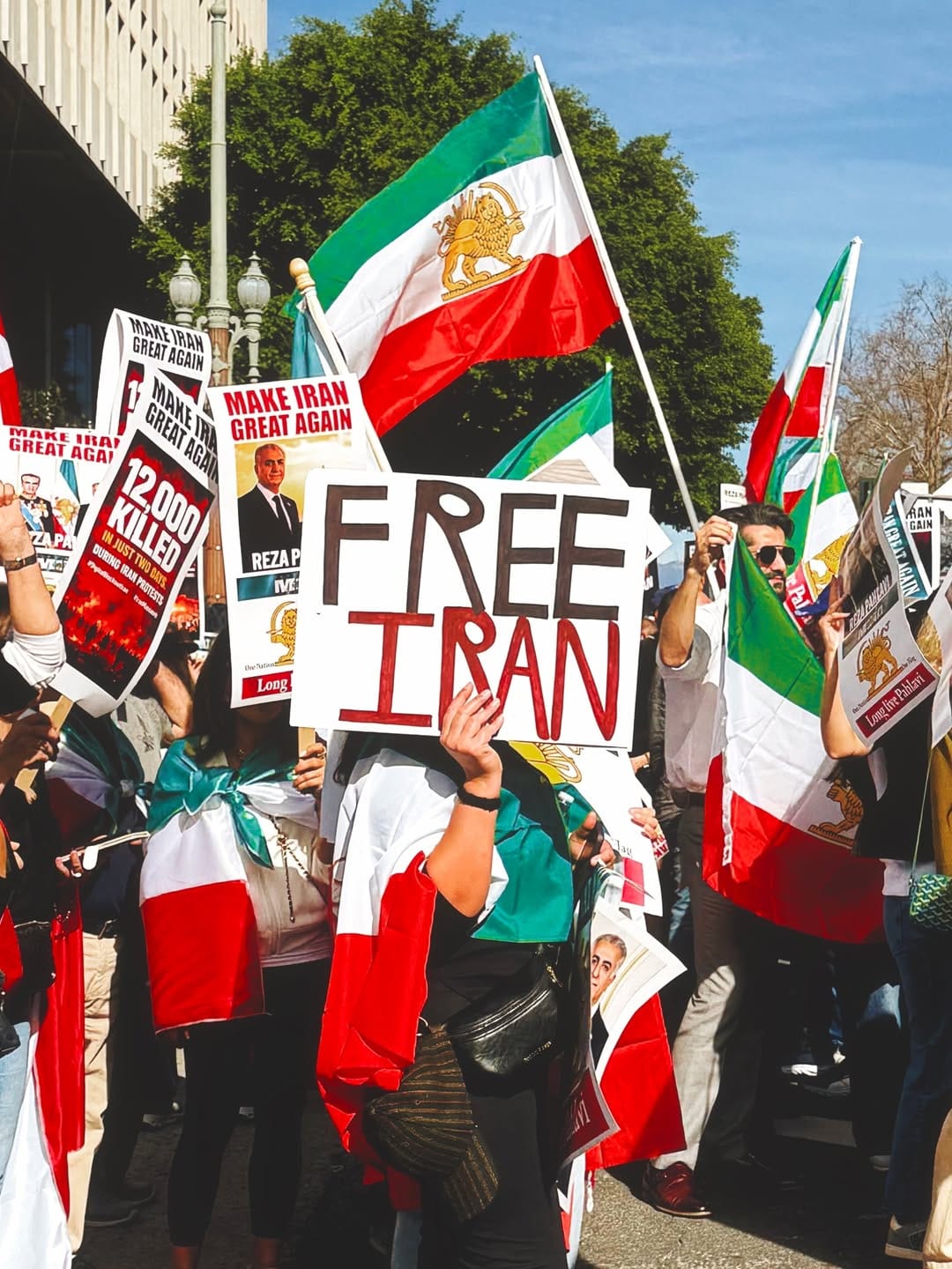 Real Iranian Protests in Los Angeles 2026 against the regime.