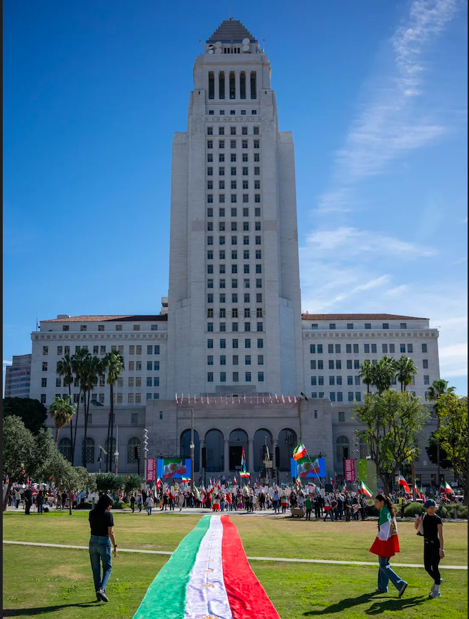 Real Iranian Protests in Los Angeles 2026 against the regime.