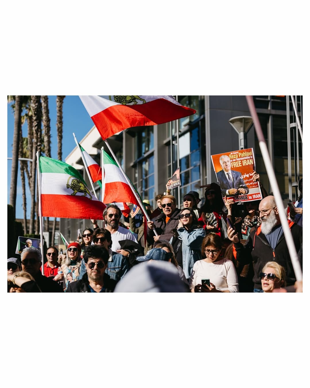 Real Iranian Protests in Los Angeles 2026 against the regime.