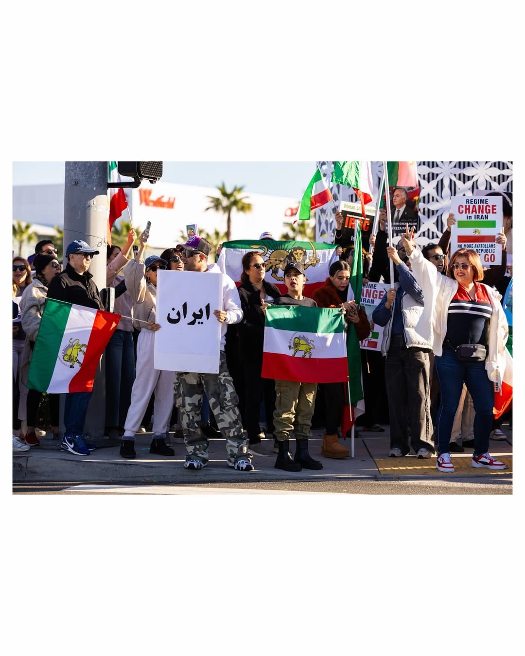 Real Iranian Protests in Los Angeles 2026 against the regime.