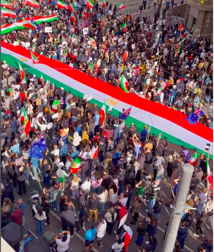 Real Iranian Protests in Melbourne 2026 against the regime.