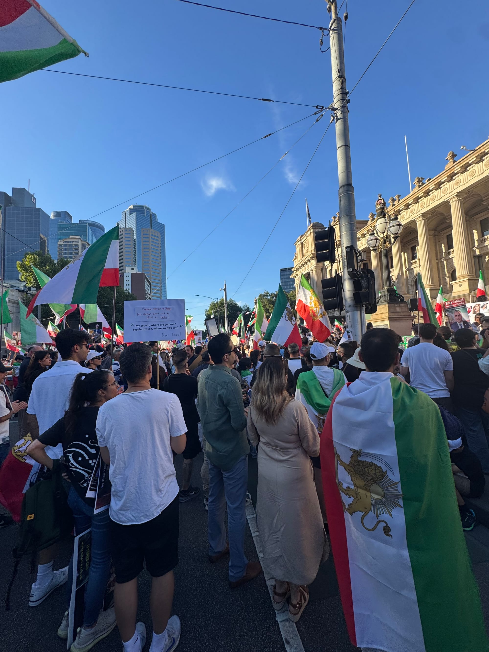 Real Iranian Protests in Melbourne 2026 against the regime.