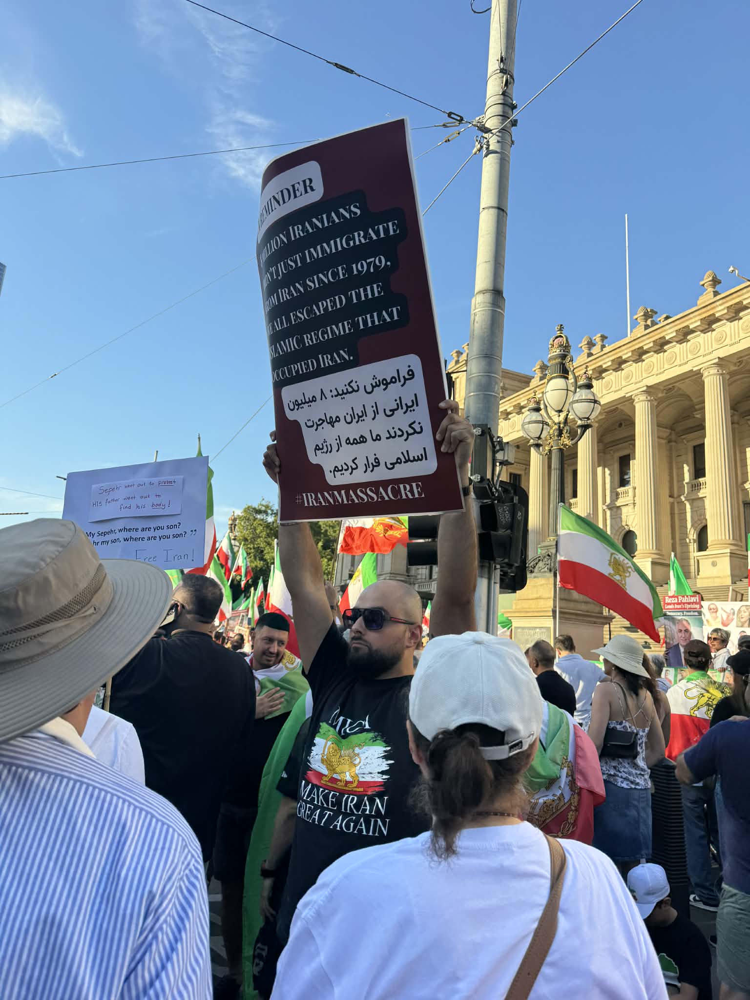 Real Iranian Protests in Melbourne 2026 against the regime.