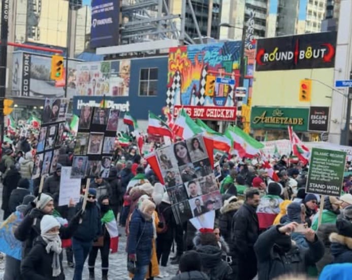 Real Iranian Protests in Toronto 2026 against the regime.