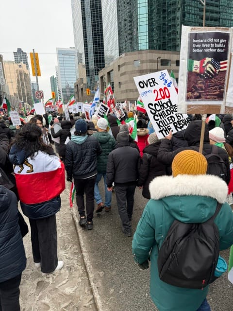 Real Iranian Protests in Toronto 2026 against the regime.