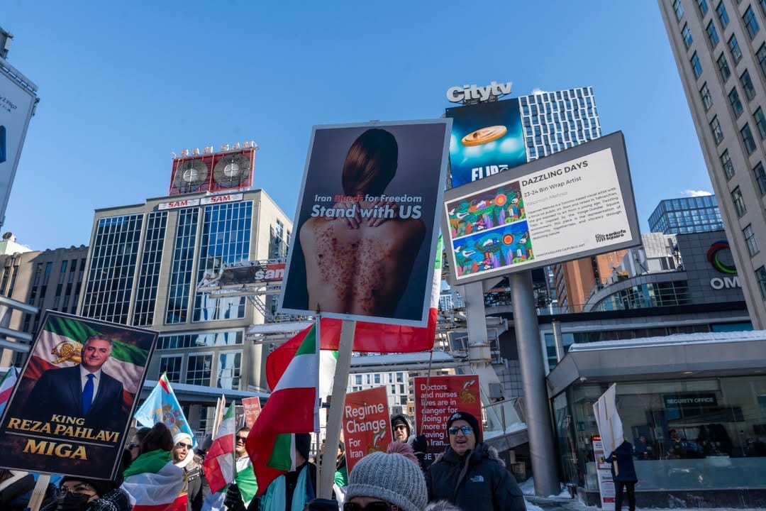 Real Iranian Protests in Toronto 2026 against the regime.