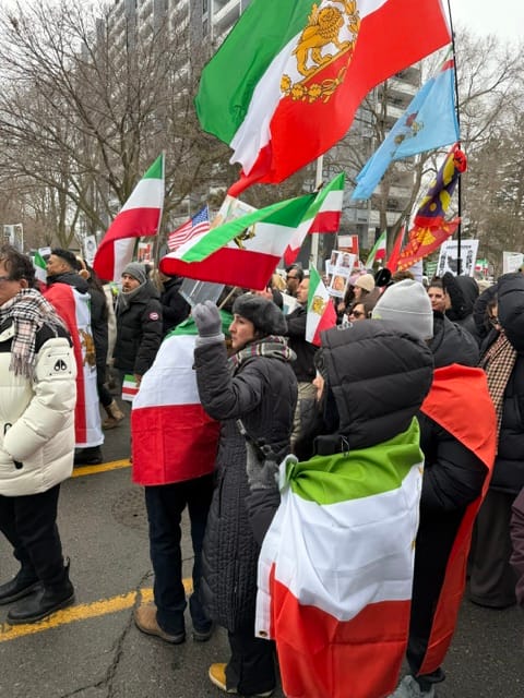 Real Iranian Protests in Toronto 2026 against the regime.